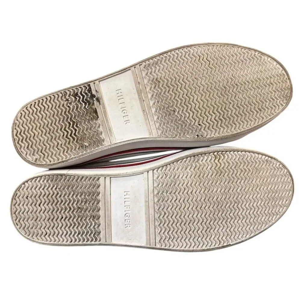 Tommy Hilfiger Falcor Sneakers Trainers Laser Dot Logo Size 8.5 White Red Blue - Picture 6 of 8